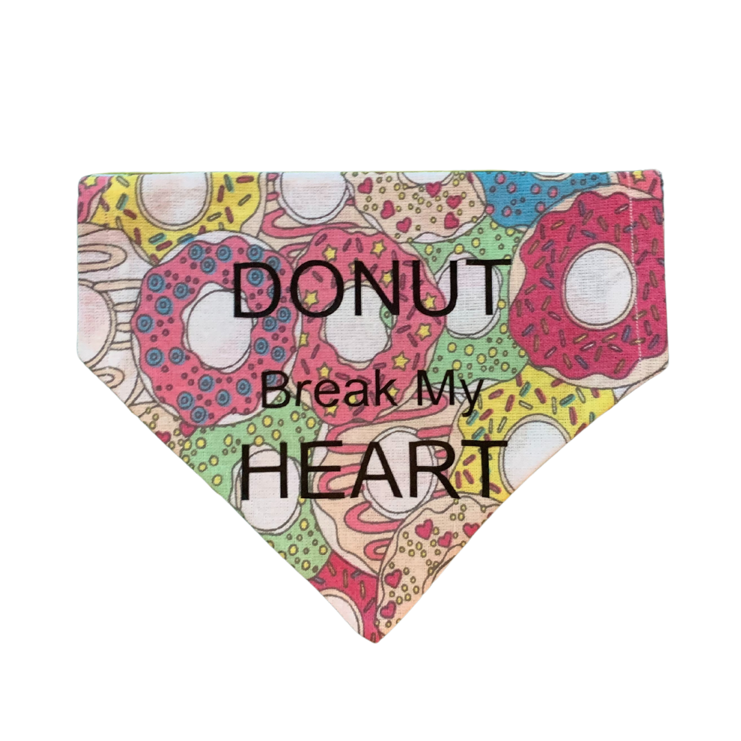 Donut Break My Heart Valentines Dog Bandana